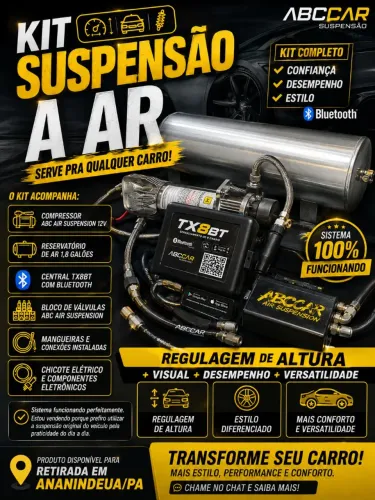 Suspensão a Ar ABCCar Air Suspension + Controle Bluetooth TX8BT - Completo<br>