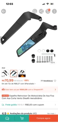 Retrovisor Esportivo Asa