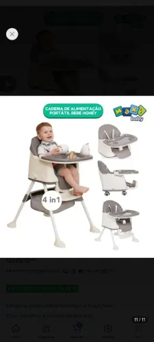 Cadeira de alimentação portátil infantil honey maxi baby