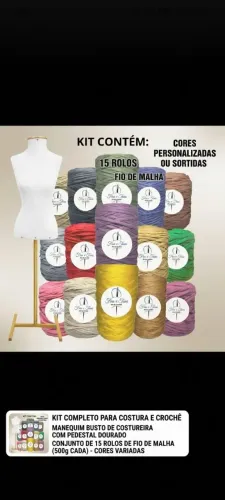 Manequim moulage + 10 fios de malha + 2 fio náutico 
