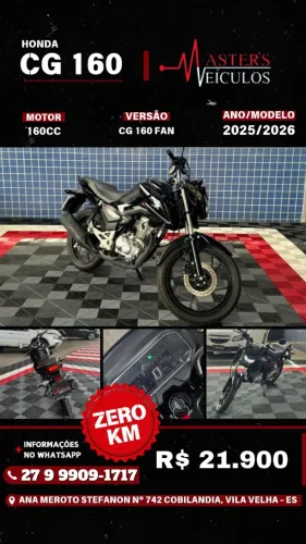 CG 160 FAN ZERO KM JÁ Emplacada
