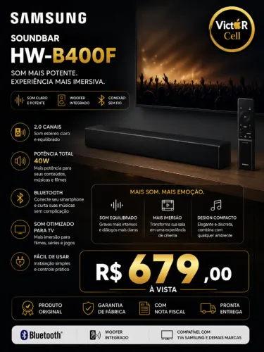 SoundBar Samsung HW400F | Lacrado | Novo