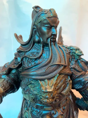 Estatueta Chinesa em Bronze Guan Gong - Raridade