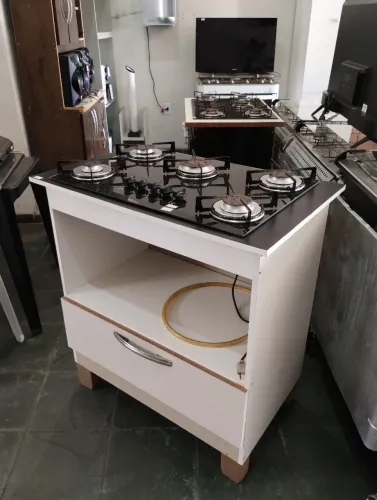 Fogão cooktop 5 bocas Fischer + balcão suporte usado 