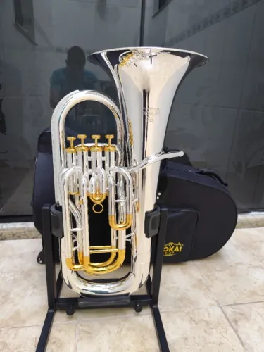 Euphonium Tokai 4 Pisto TEP-400PG Sib - Prata c/ Dourado - NOVO -Aceito trocas/Parcelo 18x