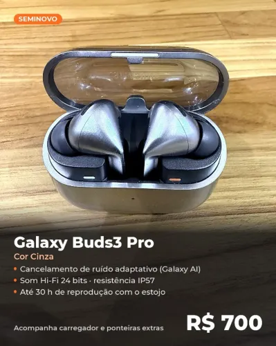 Galaxy Buds3 Pro Cinza - Seminovo