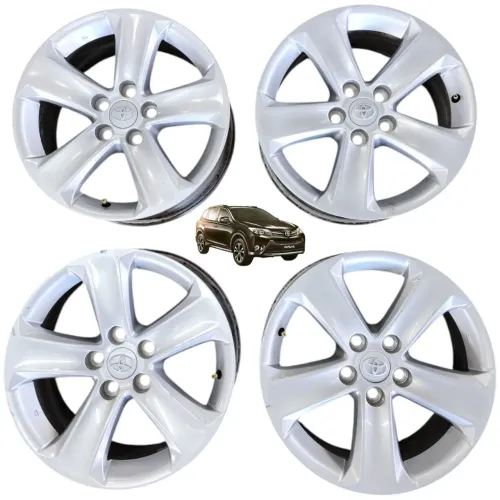 Jogo Roda Aro 17 5x114.3 Toyota Rav4 Corolla Camry Prius Cinza