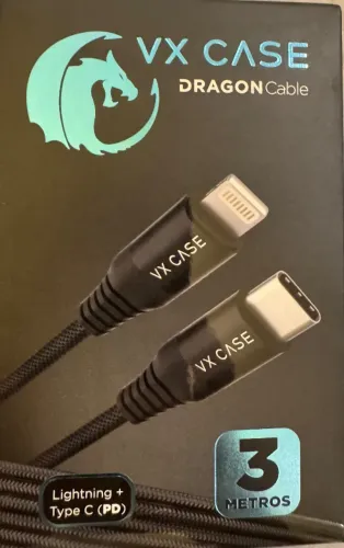 Cabo VX Case Dragon Cable Lightning + USB-C (PD) - 3 Metros | Original