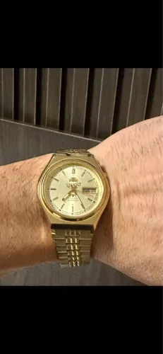 Orient 3 estrelas vintage dourado