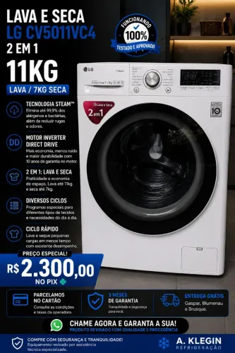 Vendo lava e seca lg 11kg CV50 revisada e com garantia, emtrego e parcelo