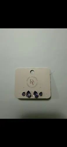 Brinco duplo gota roxo