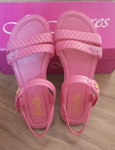 Sandália Infantil Barbie Grendene Cor Rosa Tamanho 30