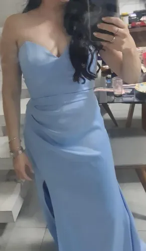 Vestido para festa - azul celeste - usados - tamanho P