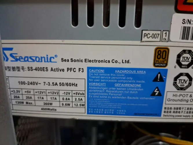 Fonte Seasonic 400w 80 plus