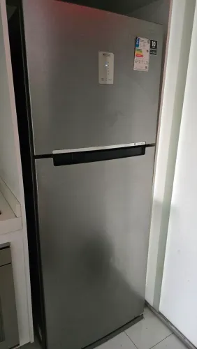 Geladeira/Refrigerador Samsung Frost Free Inverter - Duplex Inox Look 450L