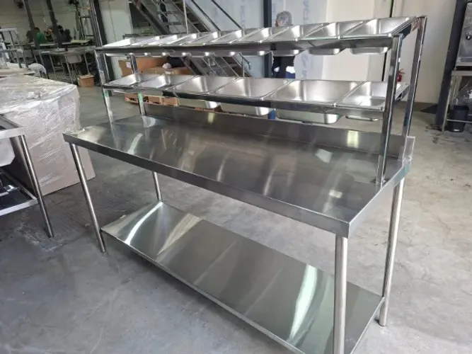 Bancada Industrial / Mesa de Preparação em Aço Inox