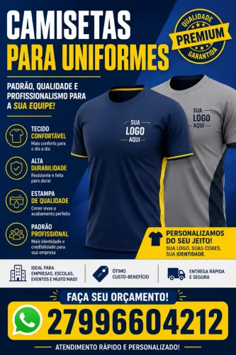 Camisetas para uniformes pequenas e grandes empresas