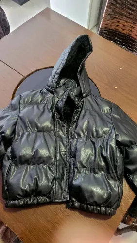 Jaqueta de couro Puffer