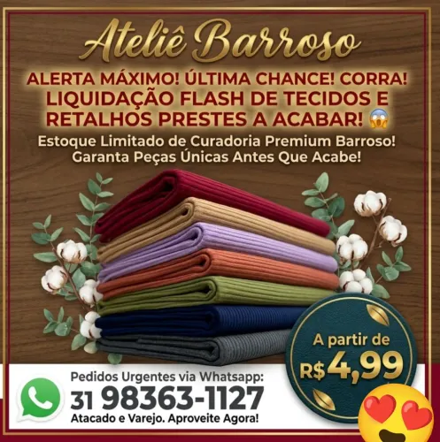 TECIDOS E RETALHOS DIVERSOS TIPOS COM PREÇO DE ATACADO