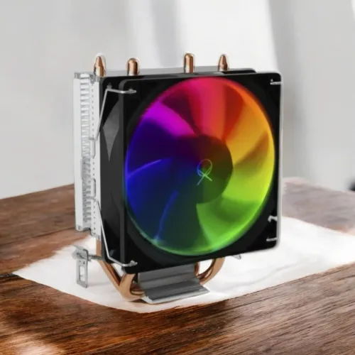 Air Cooler CPU OX LED Rainbow, Intel/AMD, 2 Heatpipe, 1800RPM