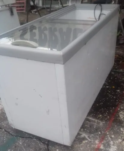 Freezer horizontal tampa de vidro impecável