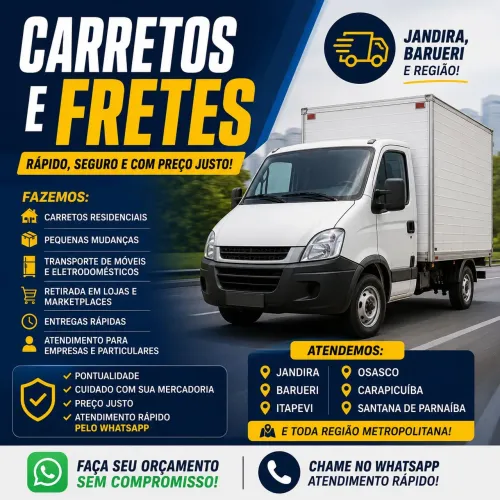 Carretos e Fretes em Jandira, Barueri e Região | Mudanças e Entregas