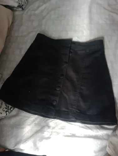 Mini saia jeans preta 