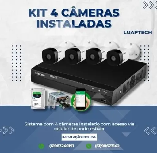 Instalação e venda de câmeras de segurança, alarmes e produtos de informática.