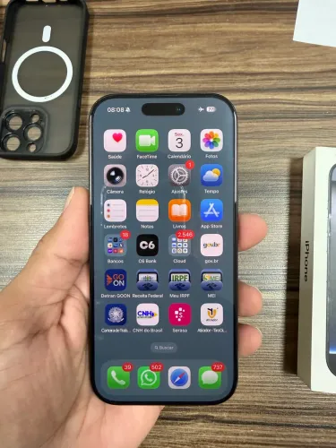iPhone 16 Pro 128GB Preto - Impecável / Na Caixa
