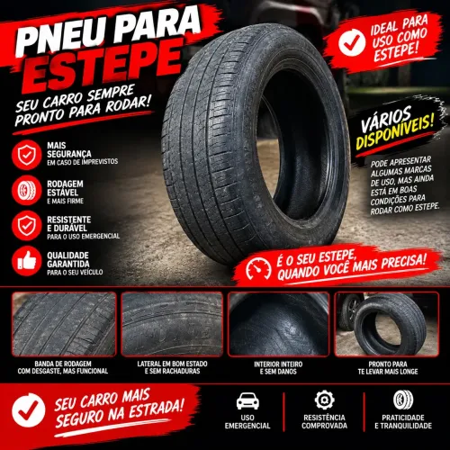 Pneu para estepe não tem furo somente uso demais , mais serve pra rodar 
