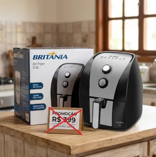 Air Fryer 5,5l 1500w Antiaderente Gold Bfr51 Britânia na caixa nunca usada
