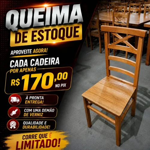 Cadeiras de madeira eucalipto branco uma demão de verniz oferta $ 170,00 cada no Pix 