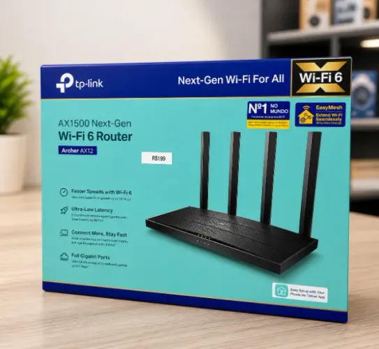 Roteador TP-Link Archer AX12 AX1500 Wi-Fi 6 Dual Band 2.4GHz + 5GHz 4 Antenas
