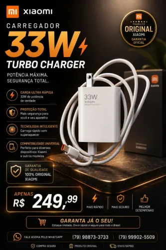 Carregador da Xiaomi 33W Original