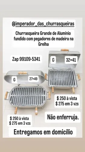 Churrasqueira Grande de Alumínio fundido