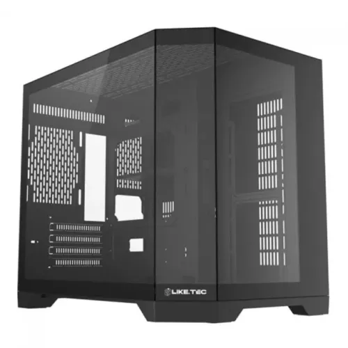 Gabinete Gamer Liketec Ilusion Dark, Mini Tower, mATX, Frente e Lateral em Vidro, Preto