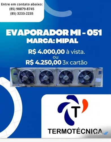 Evaporadores novos com Nota Fiscal