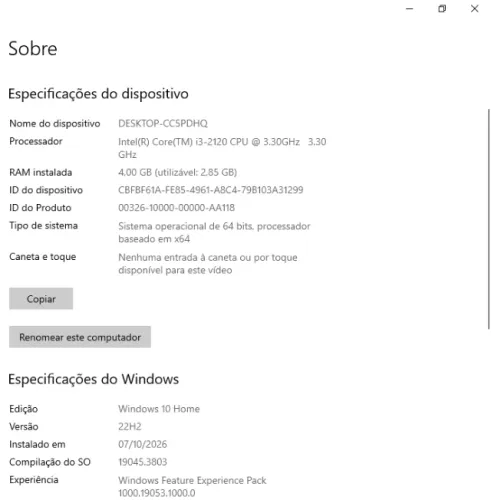 COMPUTADO USADO TORRE LENOVO MODELO 5730249 LENOVO H420 CPU SNB C I3 2120 1 T MEMORIA 4 GB