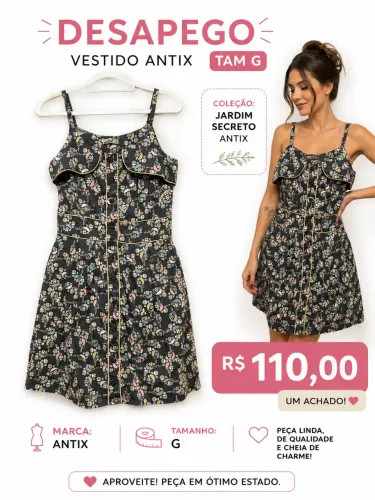 Vestido antix TAM G