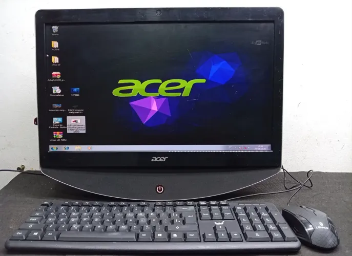ALL in one acer AMD e350 vídeo Radeon 8gb HD 320 tela 20 USB Web Cam wi-fi teaclo e mouse