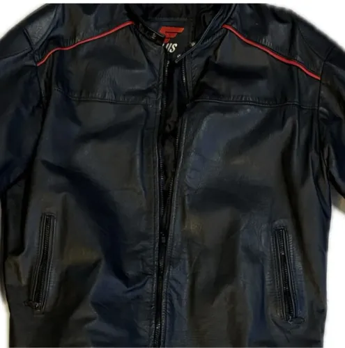Jaqueta de couro motoqueiro Ellus G/GG