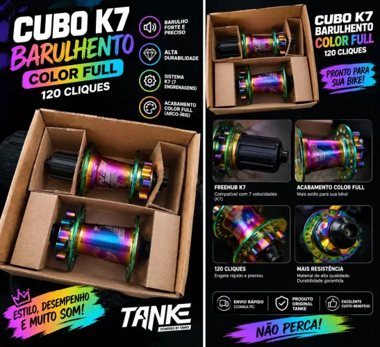 Cubo K7 barulhento colorido tanke 120 cliques