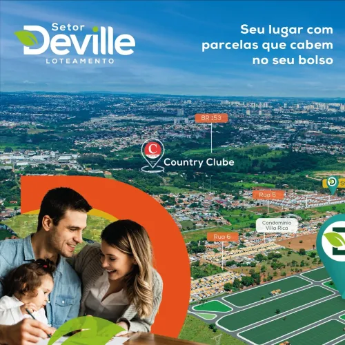 Lotes Setor Deville, próximo a chácara São Pedro, mensais a partir 649,00