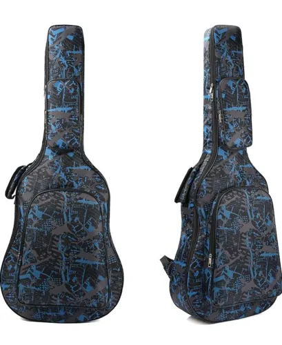Capa para violão/ guitarra mesclada azul/preto/marrom