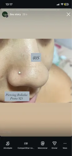 Piercing de nariz prata 925