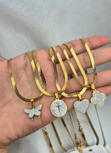 Colar Aço Inoxidável corrente pingente Presente dia das mães 