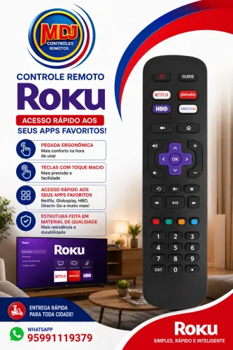Controle da tv roku smart 