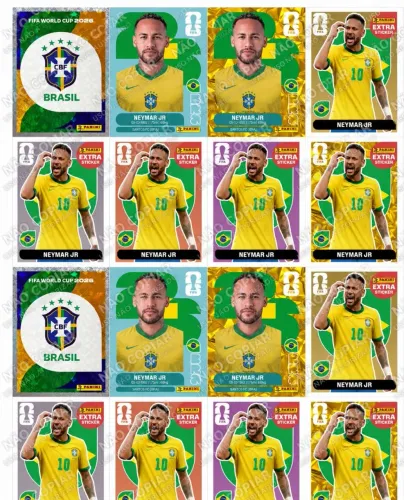 16 figurinhas Neymar Jr Copa 2026 - Réplica