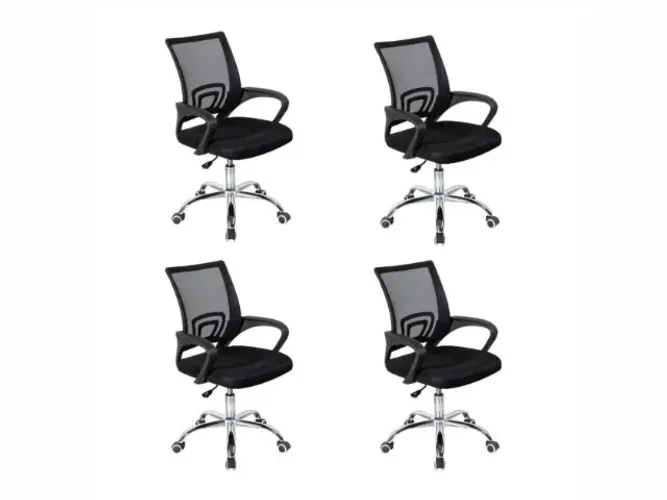 Kit 4 Cadeiras De Escritório Giratória / Home Office