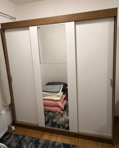 Guarda-roupa Madesa Reno casal, 3 portas de correr